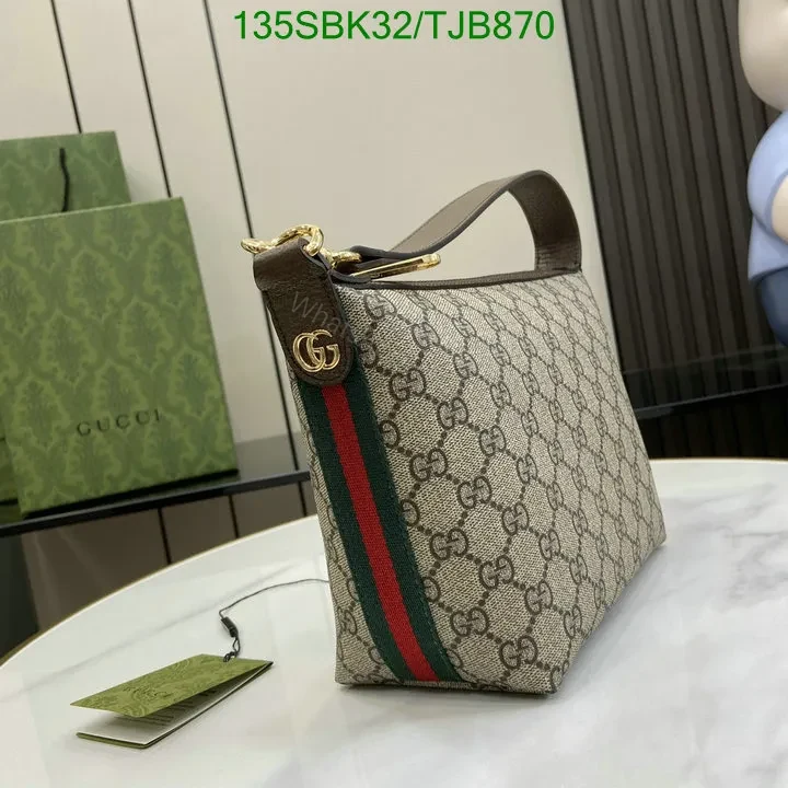 View 3 of Gucci Ophidia Super Mini Shoulder Bag in Beige and Ebony GG Supreme Canvas 79585