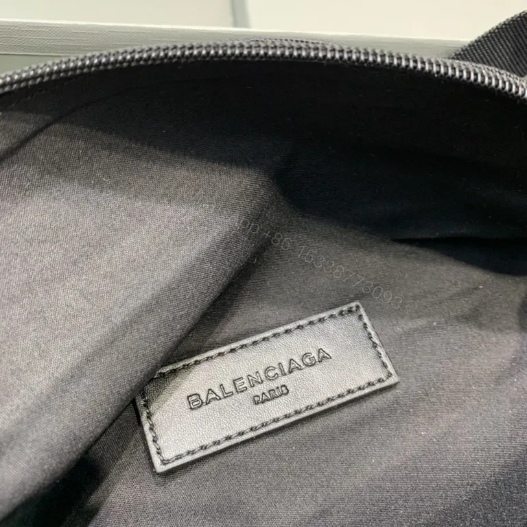 View 2 of Black Nylon Belt Bag â€¢ Balenciaga-Inspired Crossbody Carry