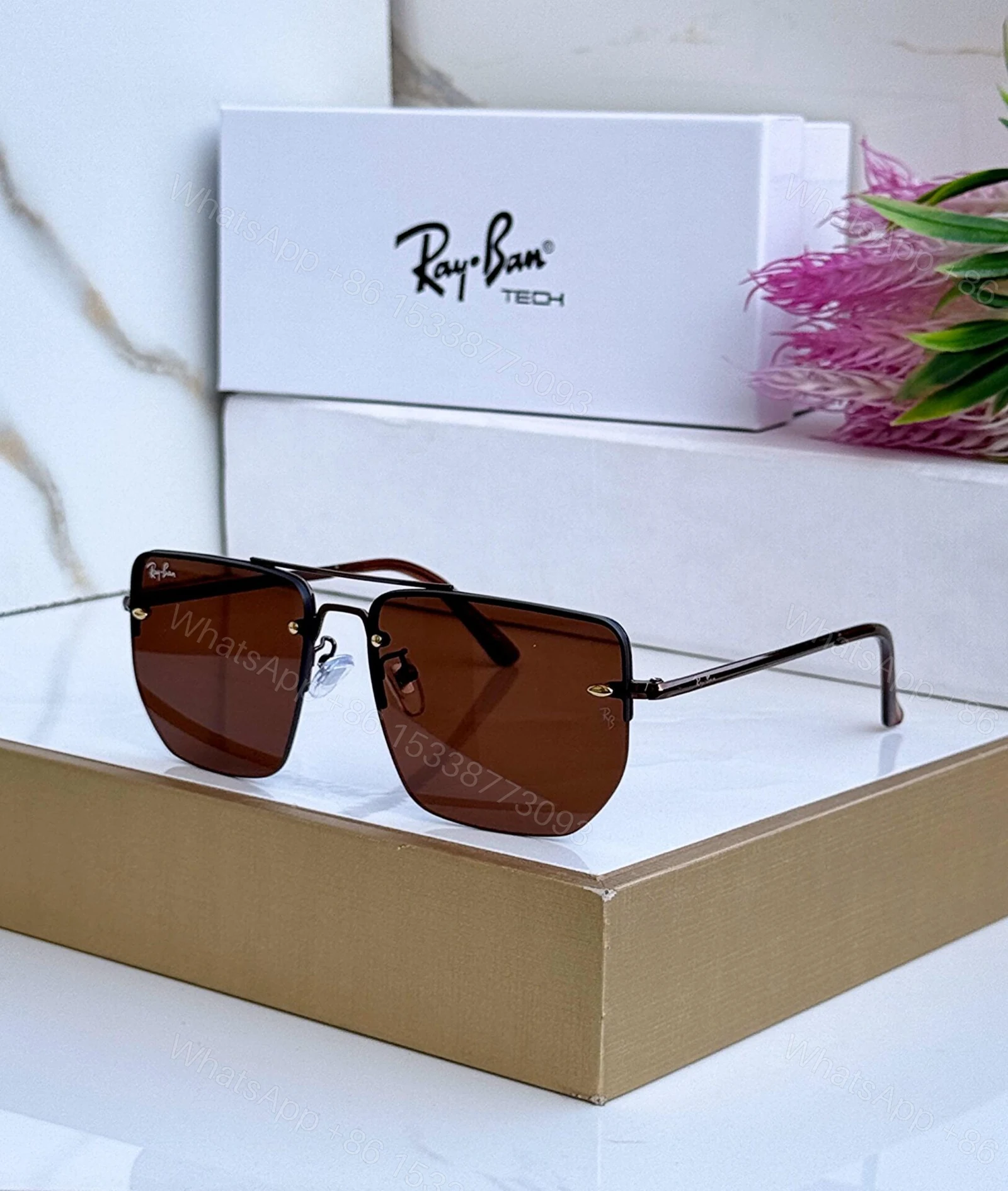 Ray-Ban Square Black Gradient Sunglasses — view 1