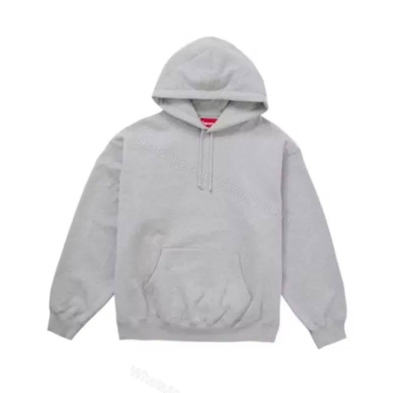 Supreme Satin Appliqué Hoodie Sweatshirt Grey — view 2