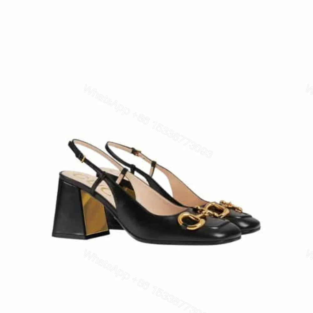 Gucci Women’S Mid Heel Slingback With Horsebit Black 643892 C9D00 1000 — view 1