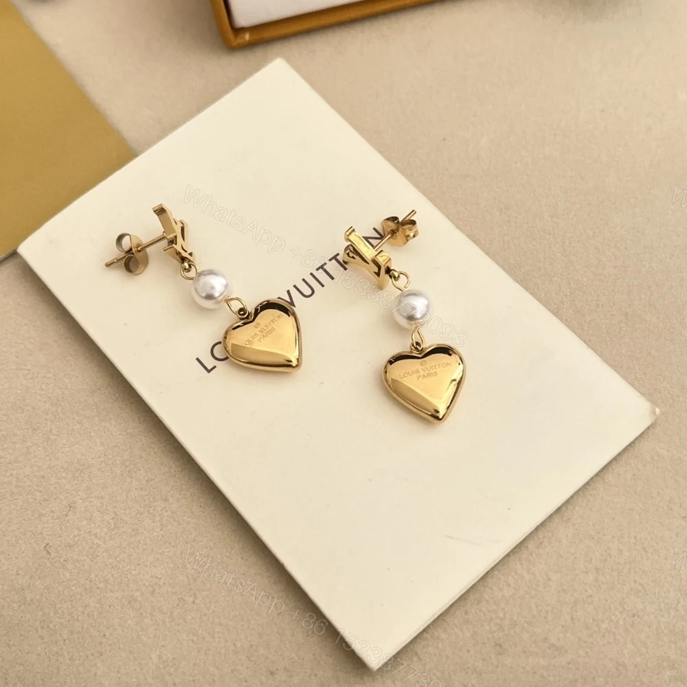 View 3 of Louis Vuitton LV Heart Earrings Gold M01011