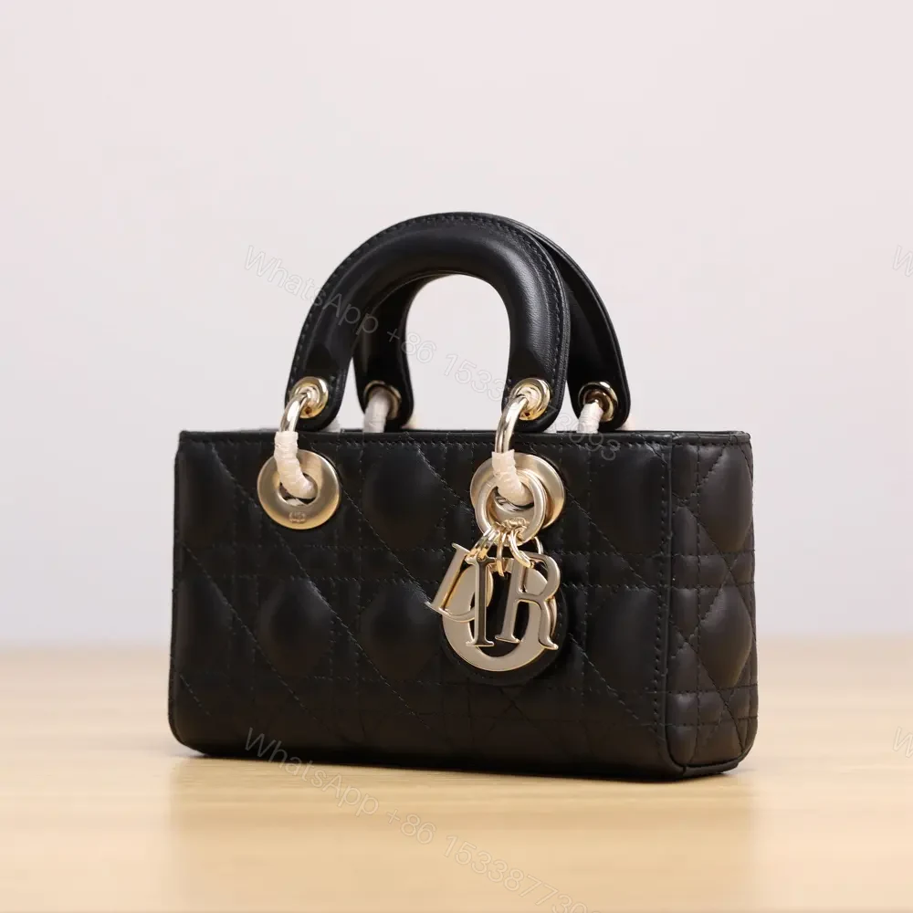 View 6 of 高仿Dior*LadyDJoy系列S0636M900小羊皮戴妃包黑色Mini免檢版