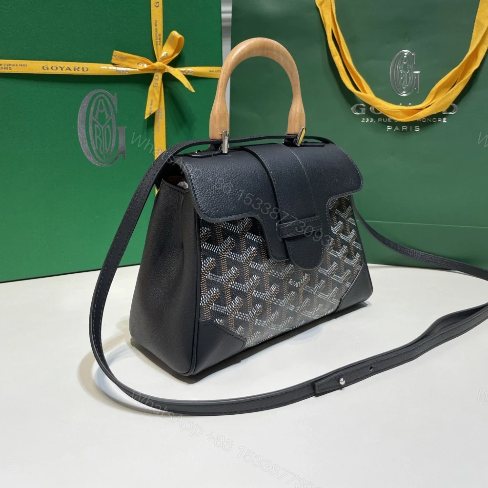 View 4 of 高仿Goyard*SAIGONM櫸木手柄單肩包黑色免檢版