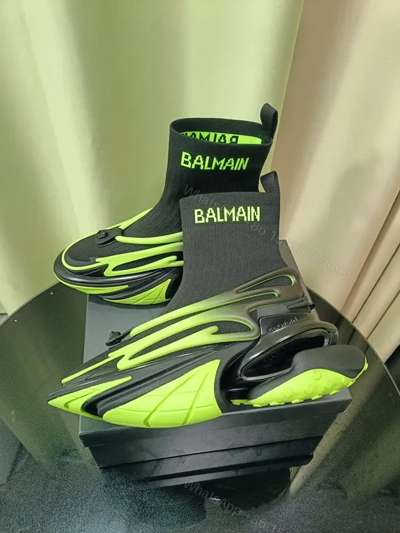 View 7 of Neon Balmain Sock Sneaker: Sculpted City-Edge Comfort