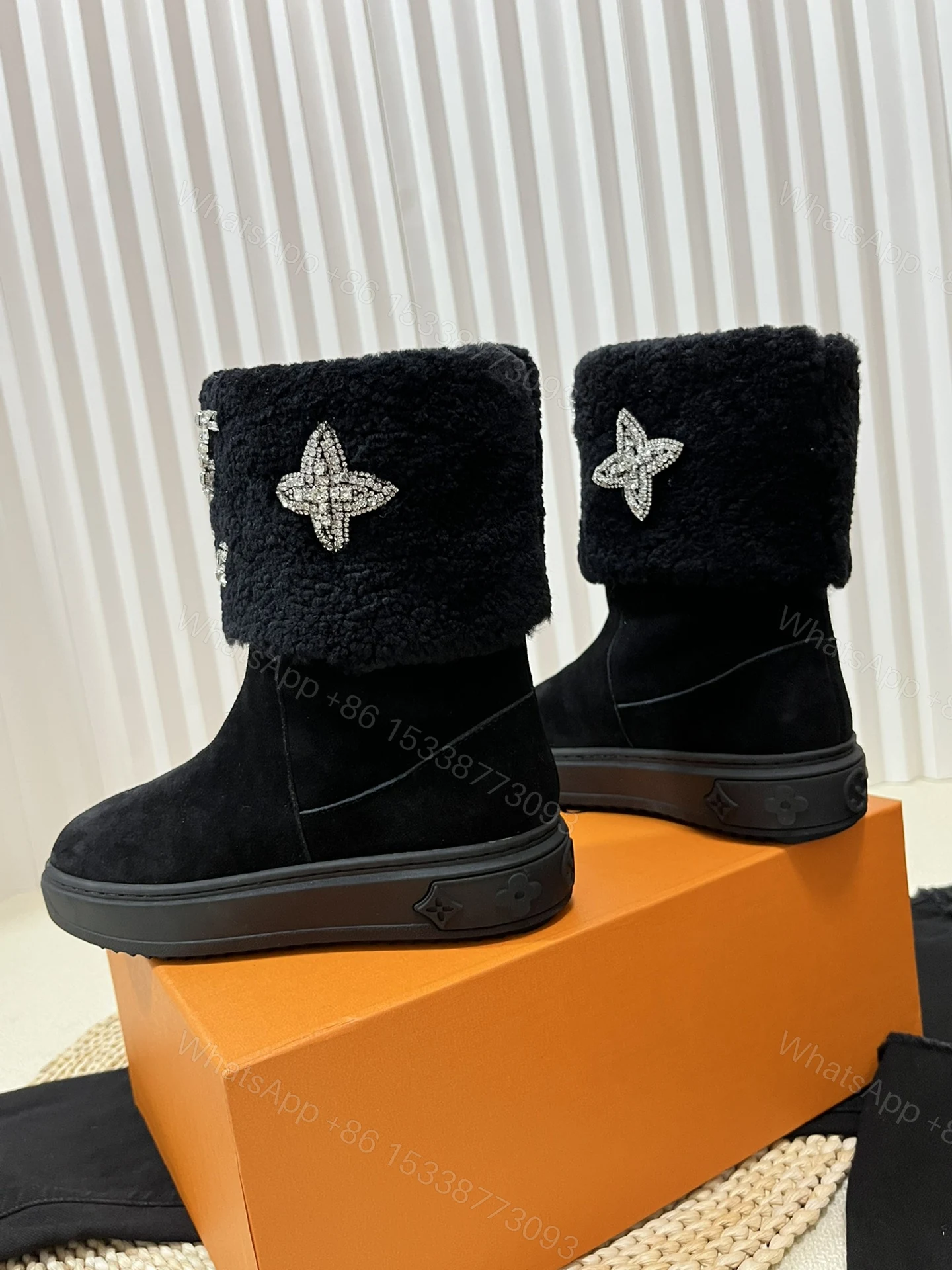 View 5 of LOUIS VUITTON ANKLE BOOT STUDDED WITH DIAMONDS BLACK