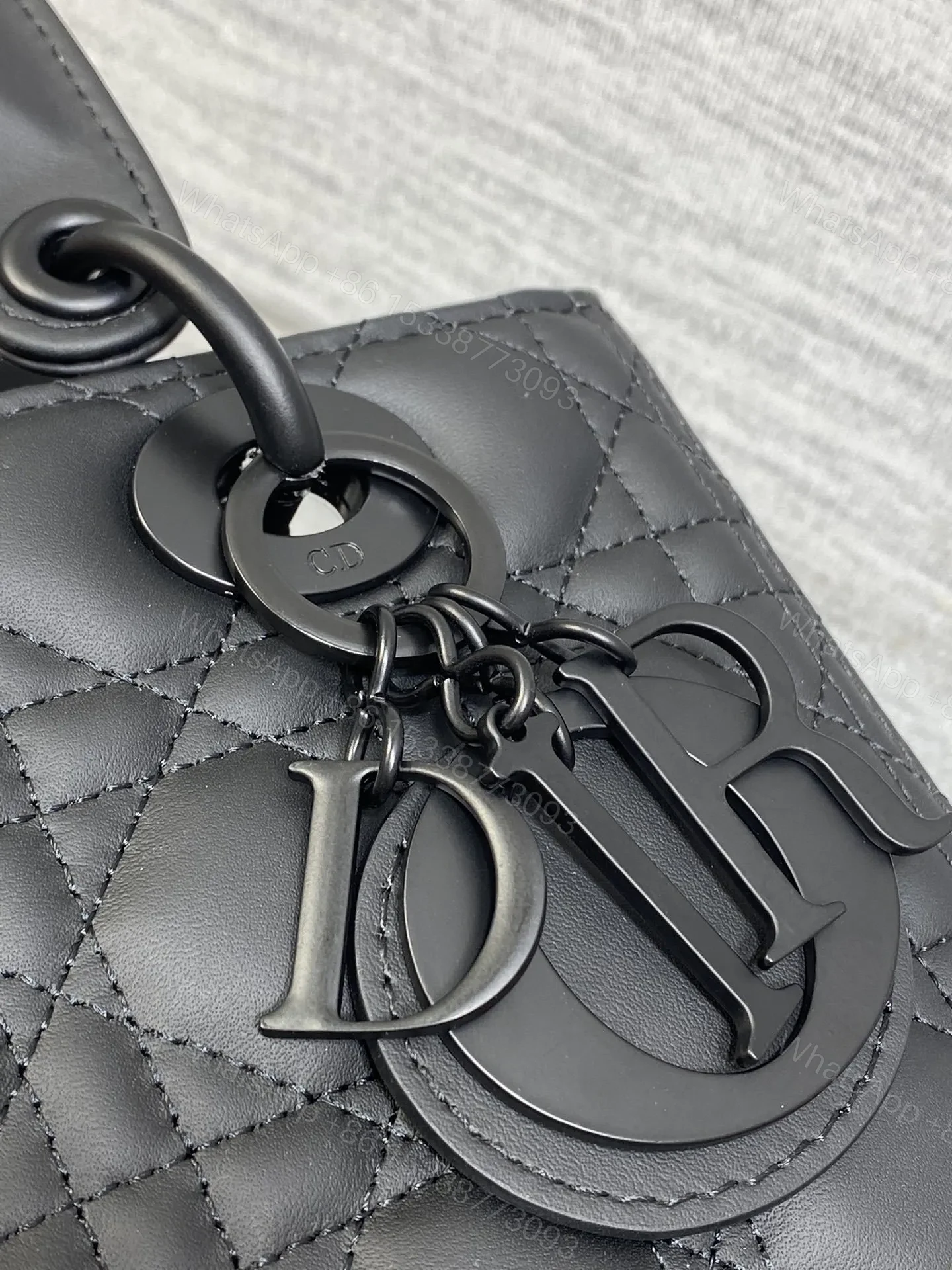 View 3 of Dior Medium Lady Bag in Matte Black