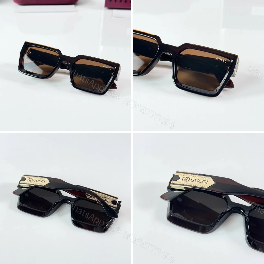 View 2 of First Copy Gucci 02 Gold Brown Sunglasses