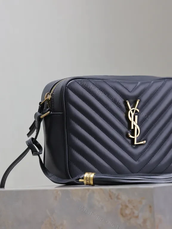 View 9 of Chic Quilted Crossbody with Gold Monogram - Luxury Bag