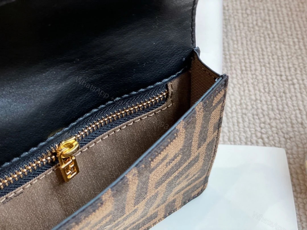 View 5 of Fendi Mini Baguette Brown Fabric Bag