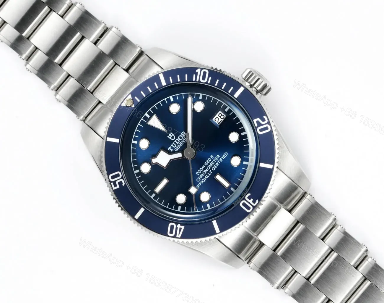 View 4 of Tudor Blue Bay Watch Blue Dial Blue Bezel Steel Bracelet Premium 41MM TUD-BB-BLU-BEZ-STL-41