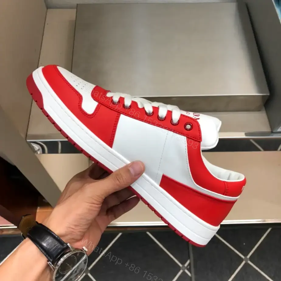 View 10 of PRADA DOWNTOWN LEATHER SNEAKERS IN WHITE AND LACQUER RED- PRD012