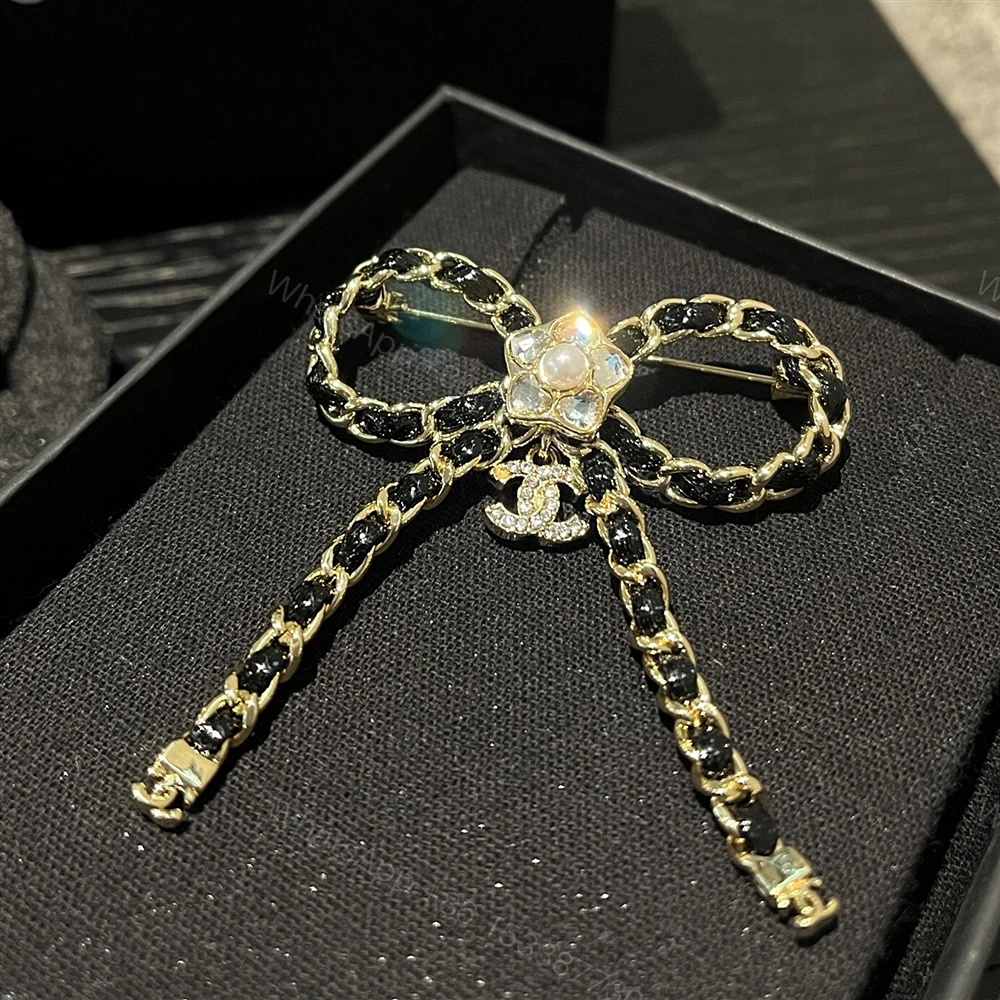 View 5 of Chanel Brooch Metal Glass Pearls And Strass Gold