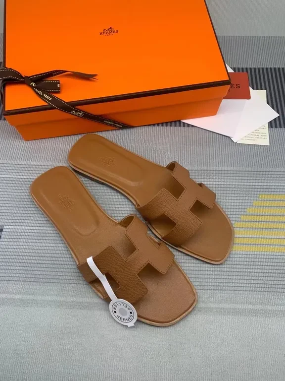 View 4 of Cognac Calfskin Slides â€“ All-Day Comfort, Refined Style