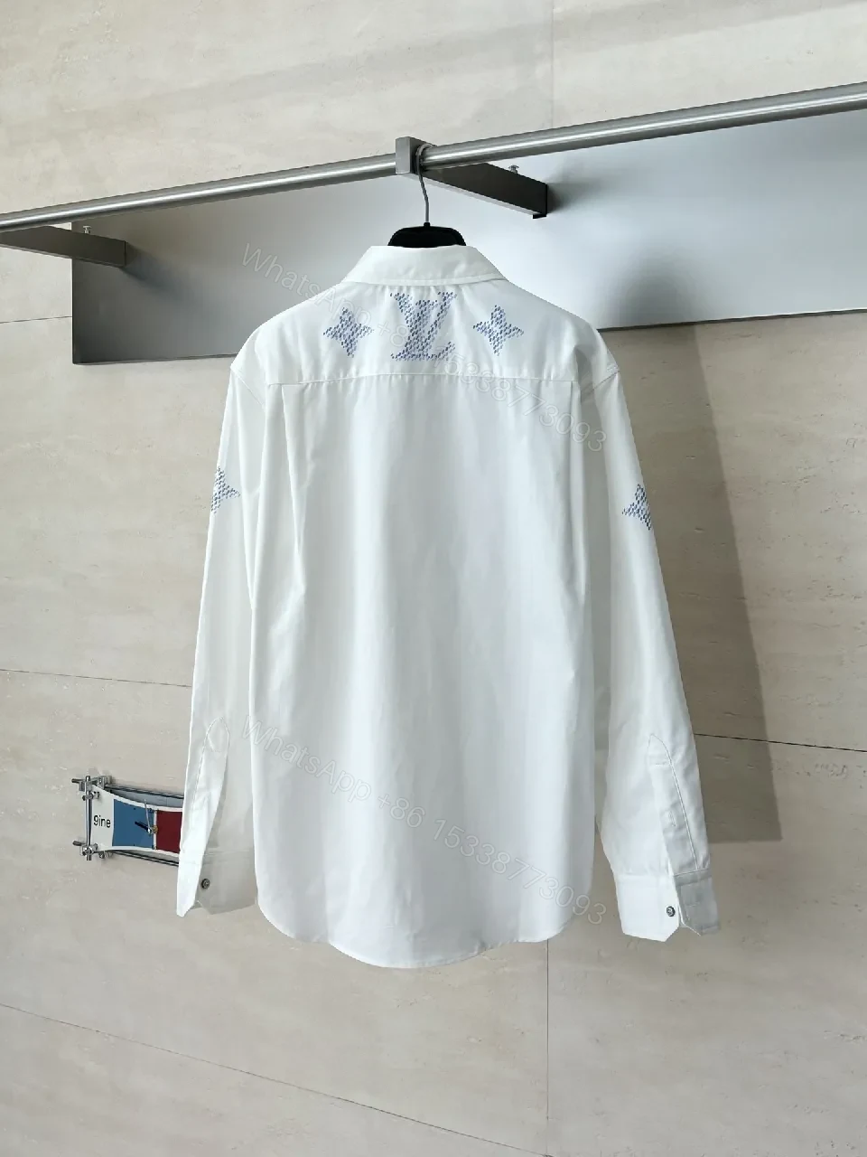 View 11 of Patterned White Shirt - Monogram Detailing, Lux Everyday Comfort