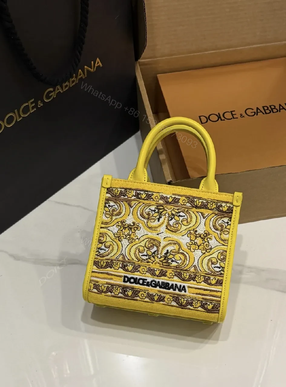 View 2 of Compact Yellow Embroidered Handbag: Bold Baroque Style
