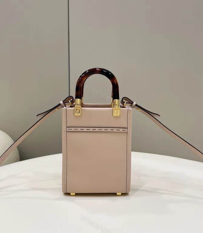 View 2 of Minimalist Luxe Mini Tote: Chequered Tortoiseshell Handle Bag