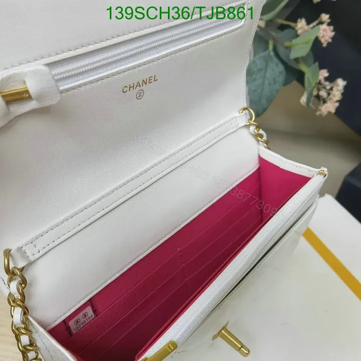 View 9 of Chanel Wallet On Chain in Lambskin Plexiglass Quilted with Black TJB861