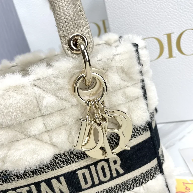 View 5 of Cream Shearling Luxe Bag: Dior-Inspired Iconic Tote