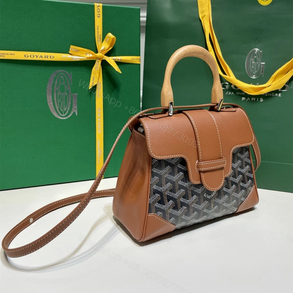 View 3 of 高仿Goyard*SAIGONQ櫸木手柄單肩包棕色免檢版