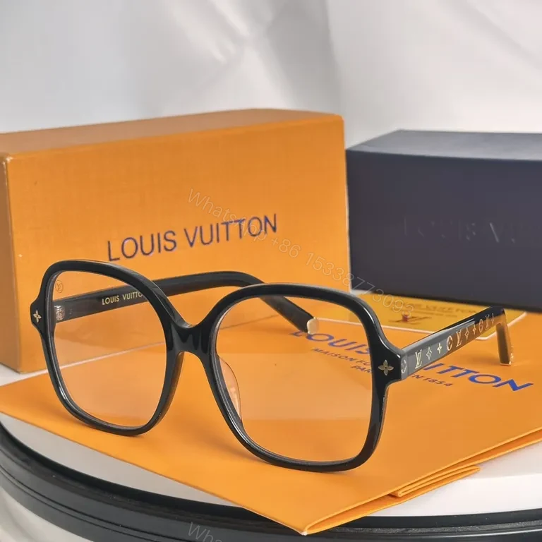 View 3 of Ivory-White Acetate Sunglasses: Luxe Oversized Glasses with LV Detail