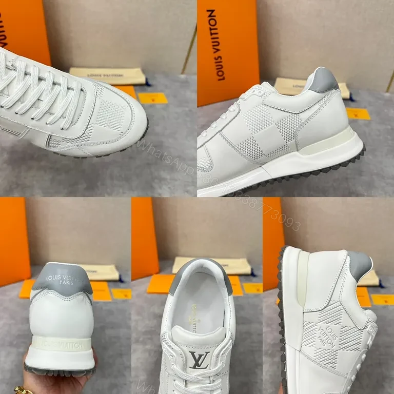 View 5 of White Leather LV-Inspired Sneaker â€“ Luxe Everyday Comfort
