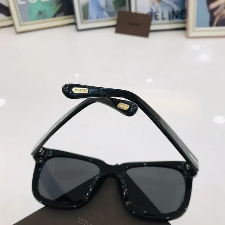 View 3 of Black + Acetate + Luxury Modern + Signature T detailing + Sunglasses