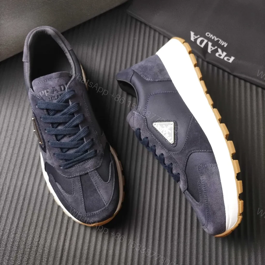 View 5 of Navy Suede Leather High-Top Sneaker with Premium Comfort