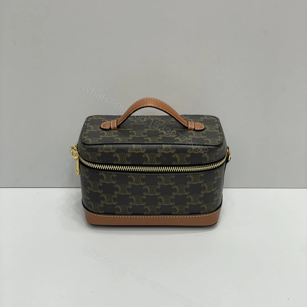 View 2 of CELINE VANITY IN TRIOMPHE CANVAS TAN 18CM 119462BZJ 04LU