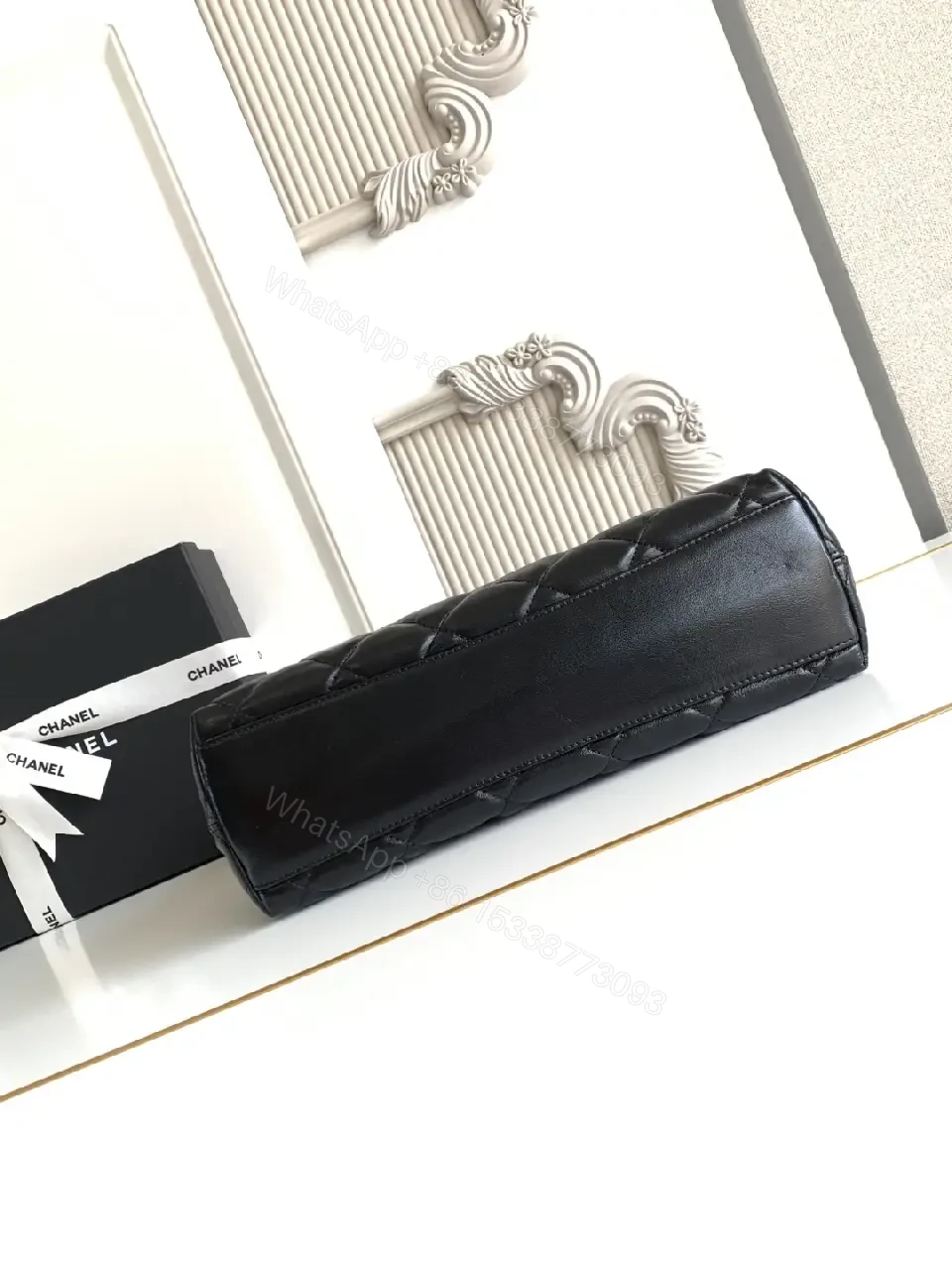 View 11 of Chic Black Quilted Bag with Chain Strap