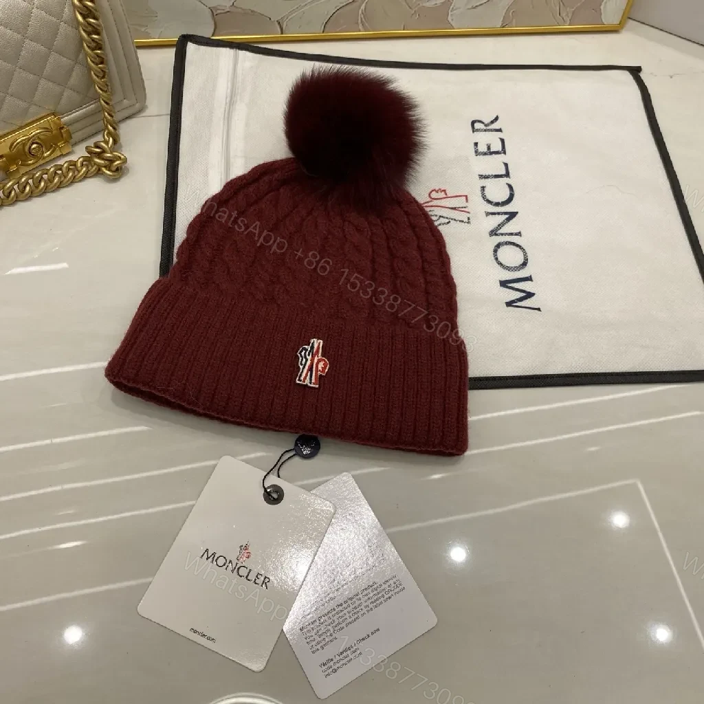 View 7 of Cozy Knit Beanie - Faux Fur Pom - Luxury Warmth - Beanie