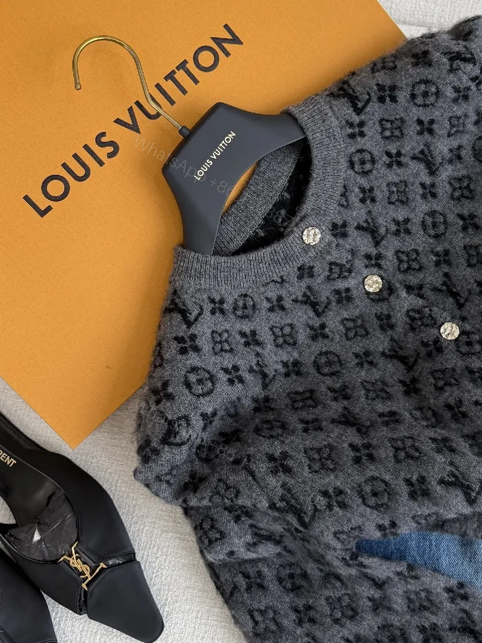 View 6 of Lux Patterned Wool Knit Cardigan: Designer-Inspired Texture