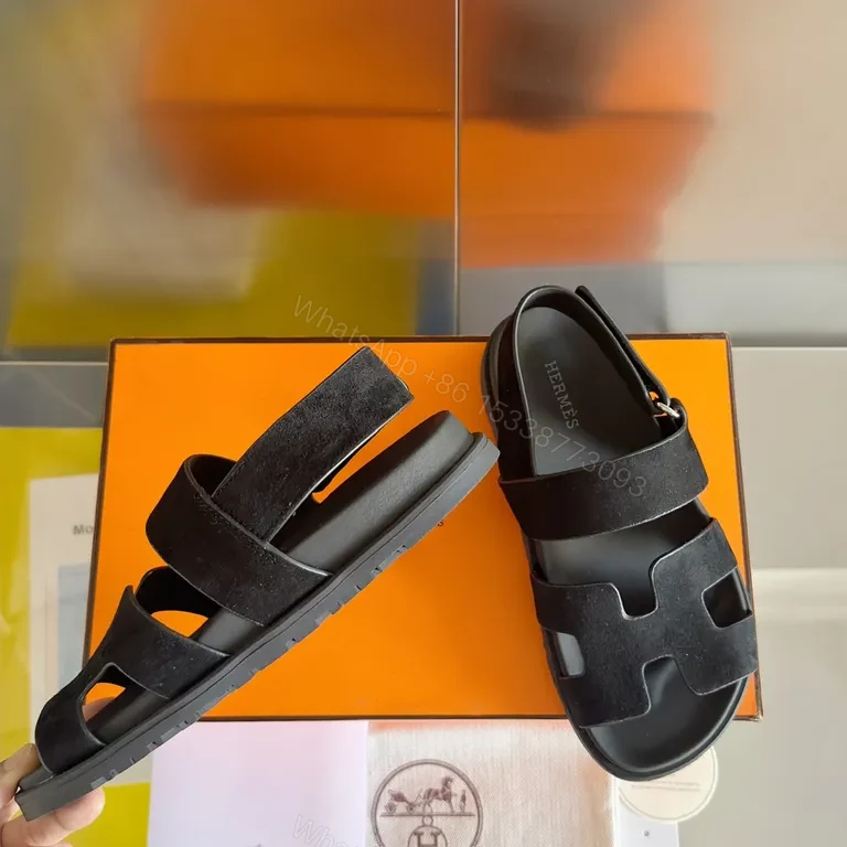 View 8 of Bold Hermes-Inspired Sandals: Architectural Cutouts, Leather