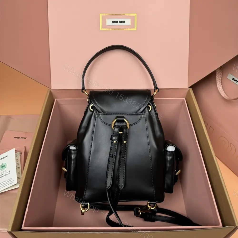 View 2 of 高仿miumiu*5BZ043牛皮雙肩包黑色小號免檢版