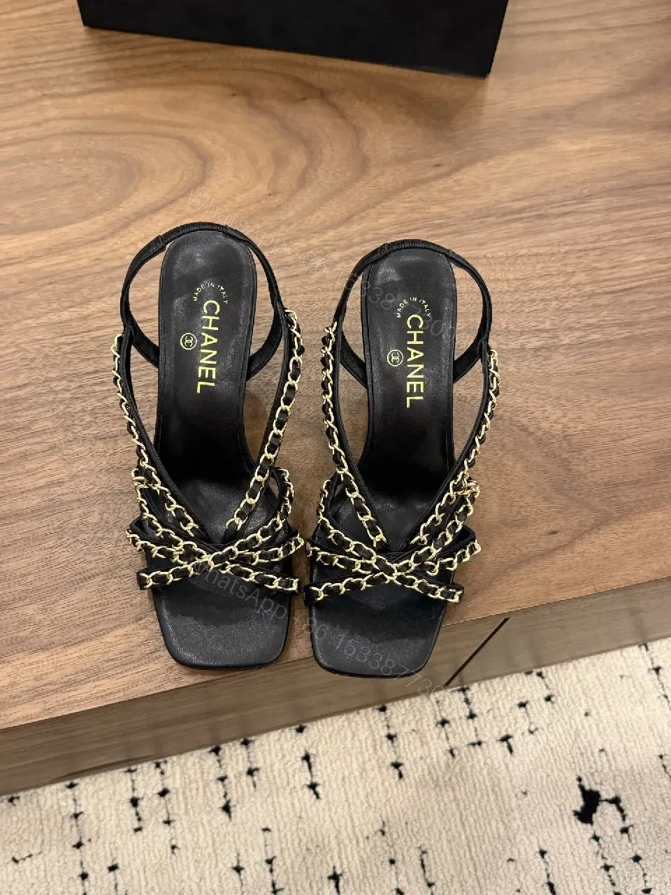 View 10 of Block-Heel Sandals: Chain-Detail, Sculpted, Elegant Style, All-Day Comfort