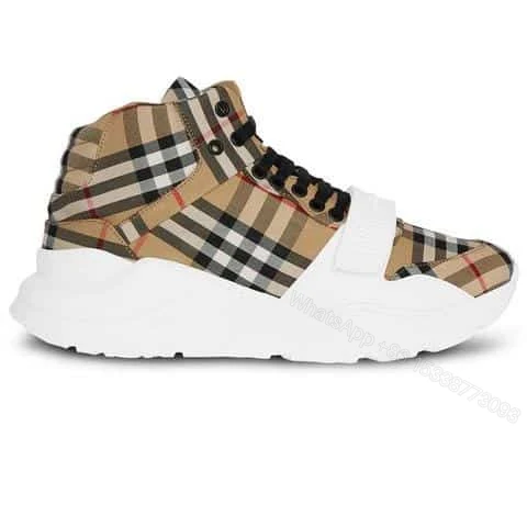BURBERRY VINTAGE CHECK HIGH-TOP SNEAKERS – BBR2 — view 1