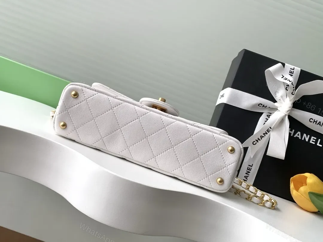 View 2 of Quilted Mini Flap Bag with Gold Hardware - Everyday Luxe