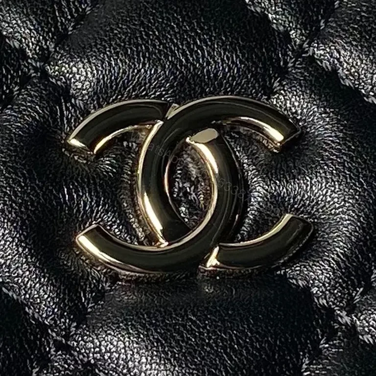 View 4 of Mini Quilted Black Flap Bag with Gold Chain â€” Everyday Luxe