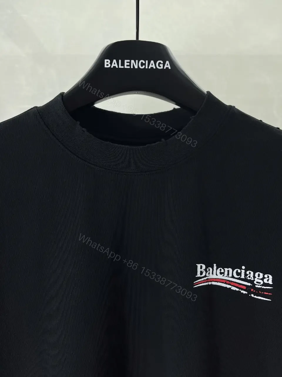 View 11 of Black Cotton Loose Tee Logo Crewneck Short-Sleeve T-Shirt