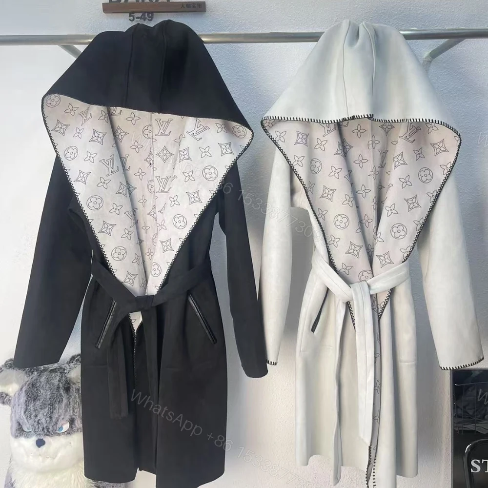 View 3 of Louis Vuitton Reversible Mahina Monogram Wrap Coat Black