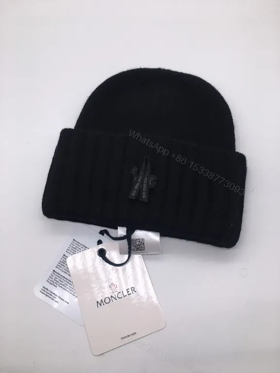 View 6 of Bold Red Knit Beanie â€” Moncler Style, Premium Warmth, Logo Embroidered