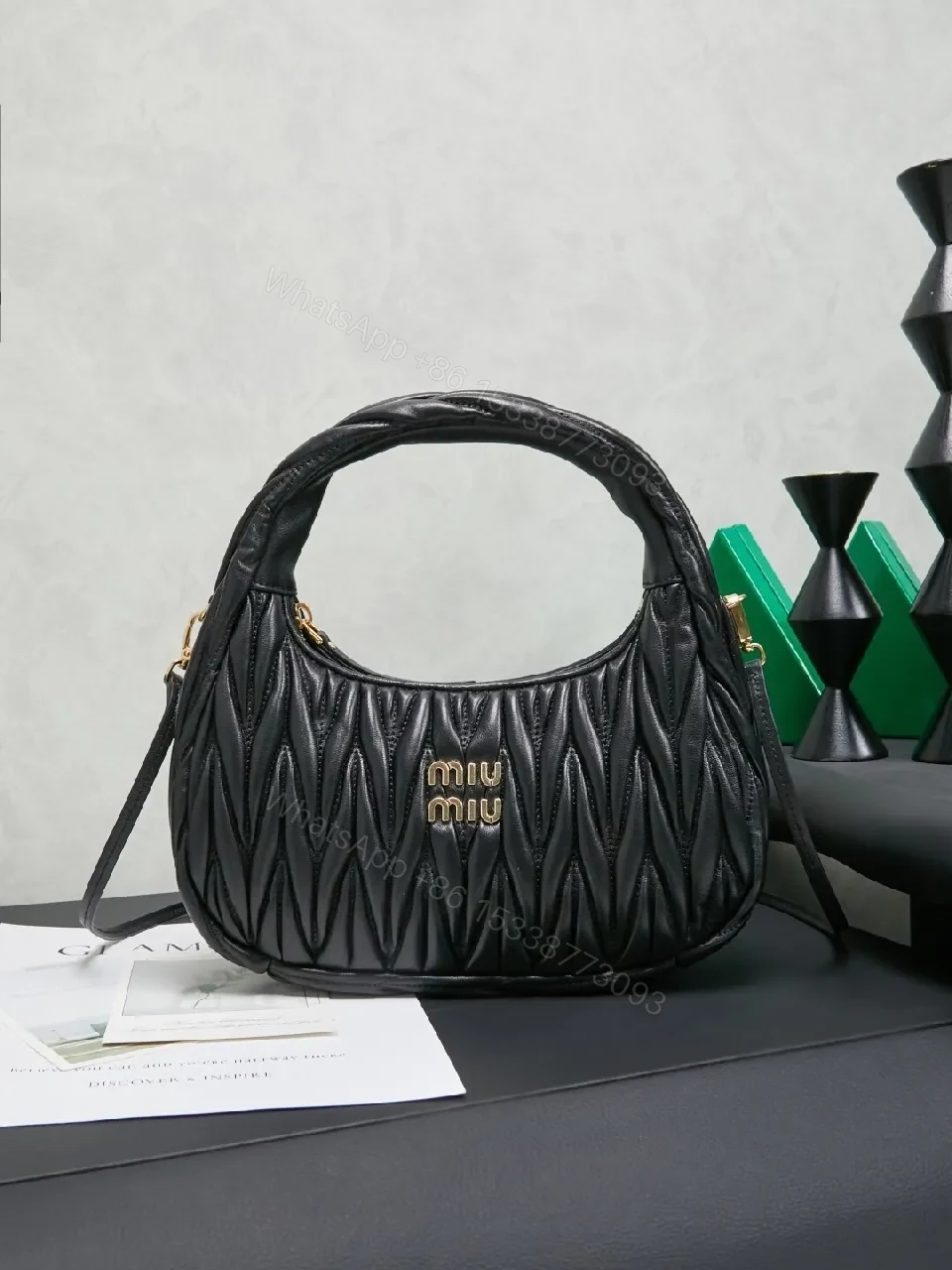 Quilted Mini Bag: Gold-Tone Hardware, Leather, Chic Evening Luxury — view 1