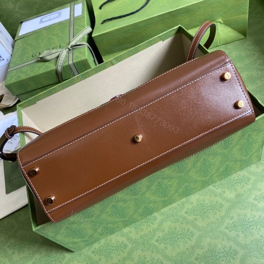 View 5 of Gucci Jackie 1961 Medium Tote Bag Brown 30Cm
