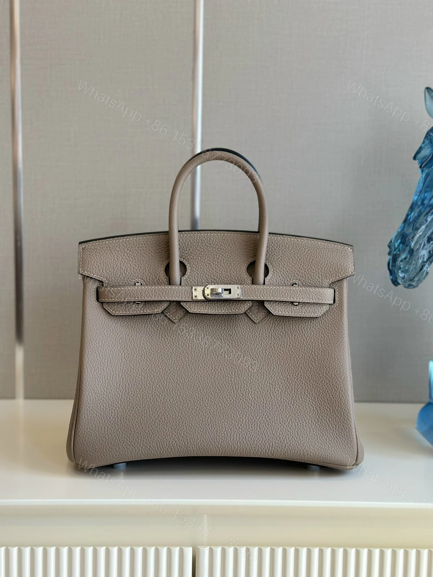 Hermes birkin gray with sliver hardware (size 30) — view 1