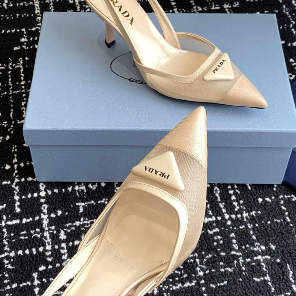 View 6 of 高仿Prada*1I891M尖頭露跟高踭鞋7.5CM膚色免檢版