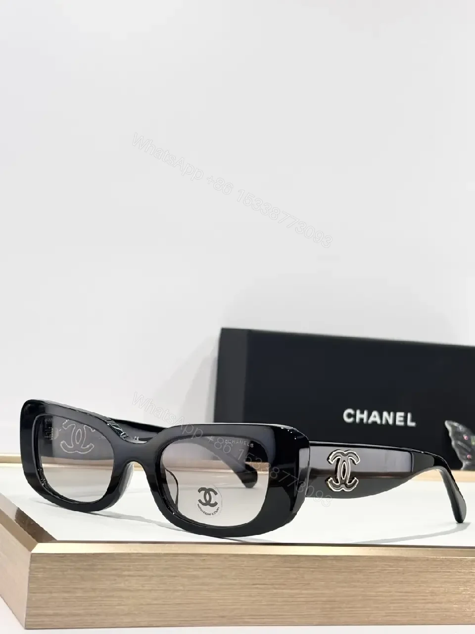 View 4 of Translucent Frame Sunglasses with Rose Lenses, Signature Luxe