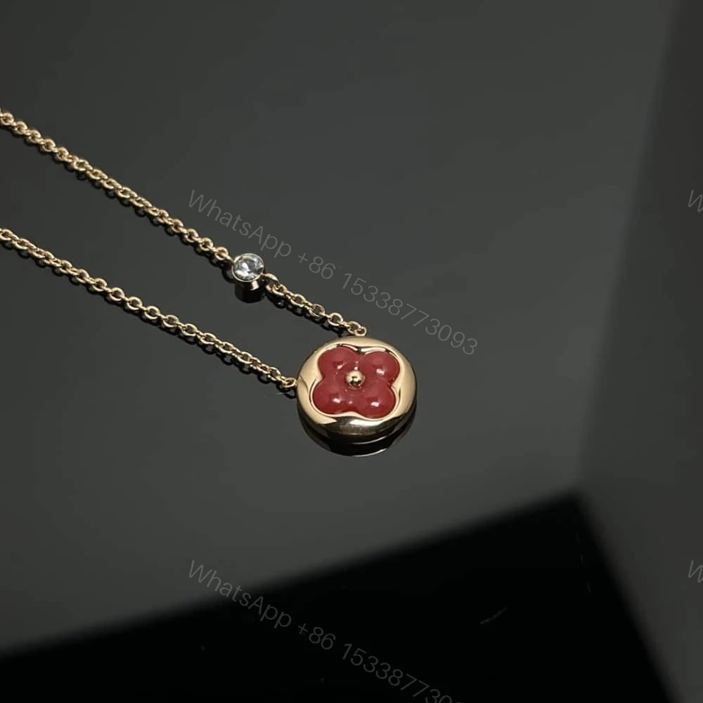View 2 of LOUIS VUITTON COLOR BLOSSOM BB SUN PENDANT PINK GOLD NECKLACE RED Q93826