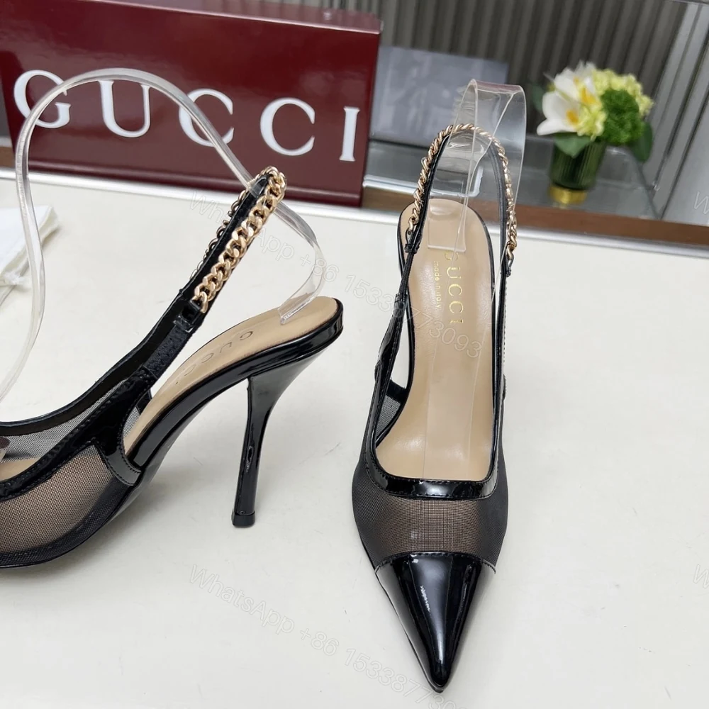 View 5 of GUCCI SIGNORIA SLINGBACK PUMP BLACK 816636 FAD8Z 1000
