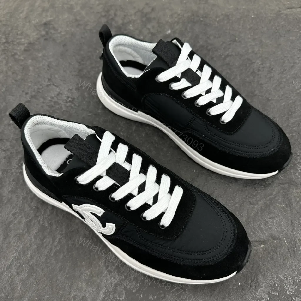 View 3 of Black Suede Knit Runner: Luxe High-Top Sneaker with Logo Detail