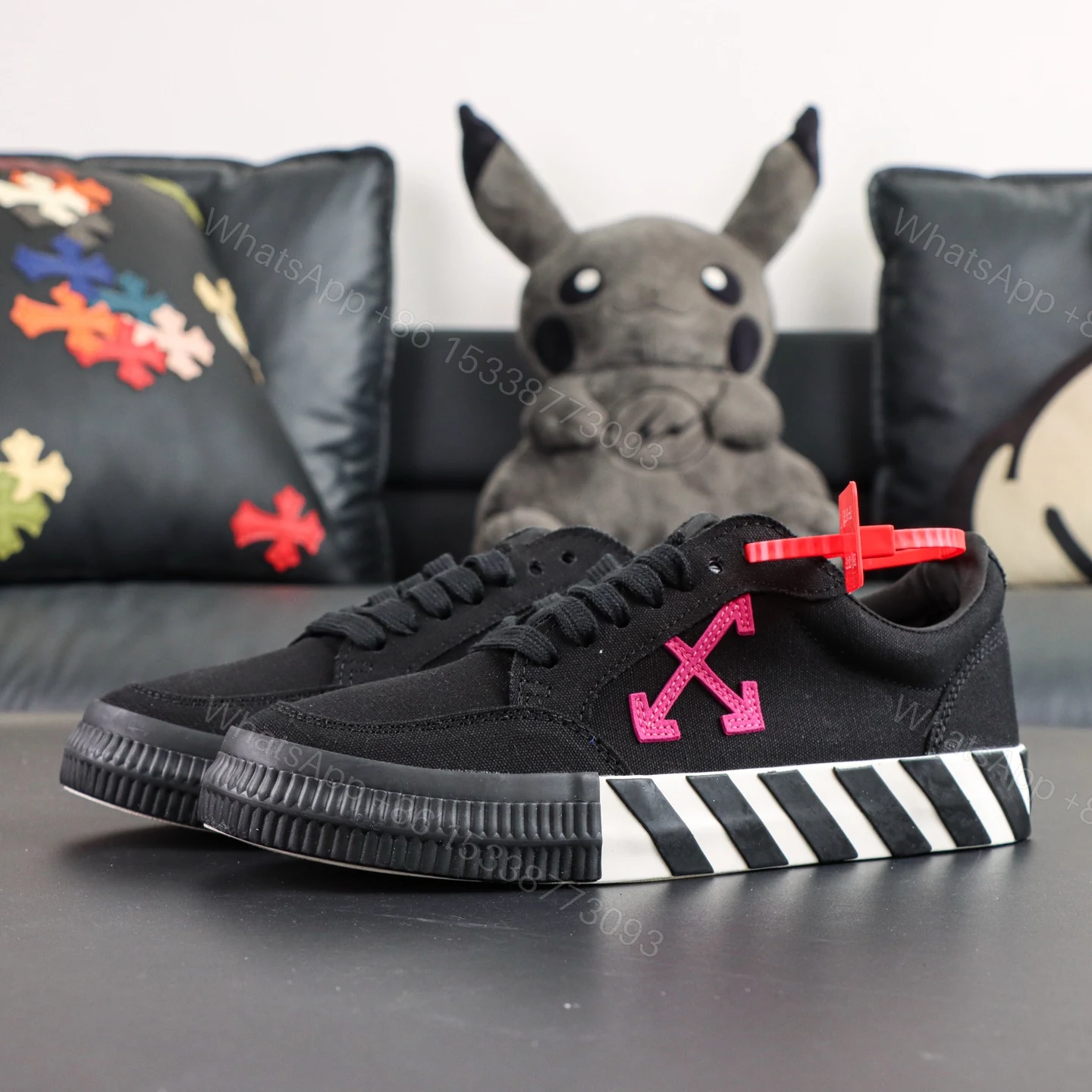 View 9 of Off White Low Vulcanised Black Pink